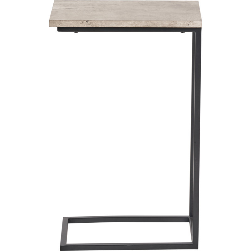 Taianne Concrete Effect and Metal Supper Side Table, Gray