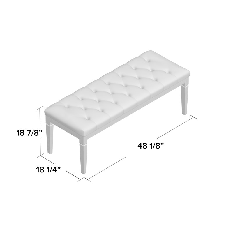Distressed Brown Faux Leather Tufted Ottoman Bench