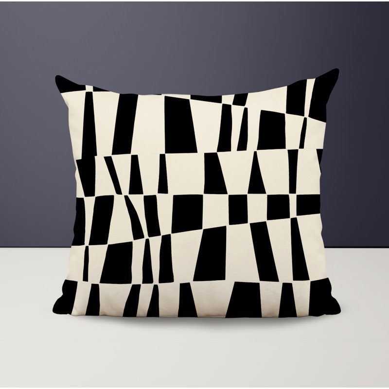 Housse et insert de coussin décoratif en polyester, L 17 po x H 17 po, Noir