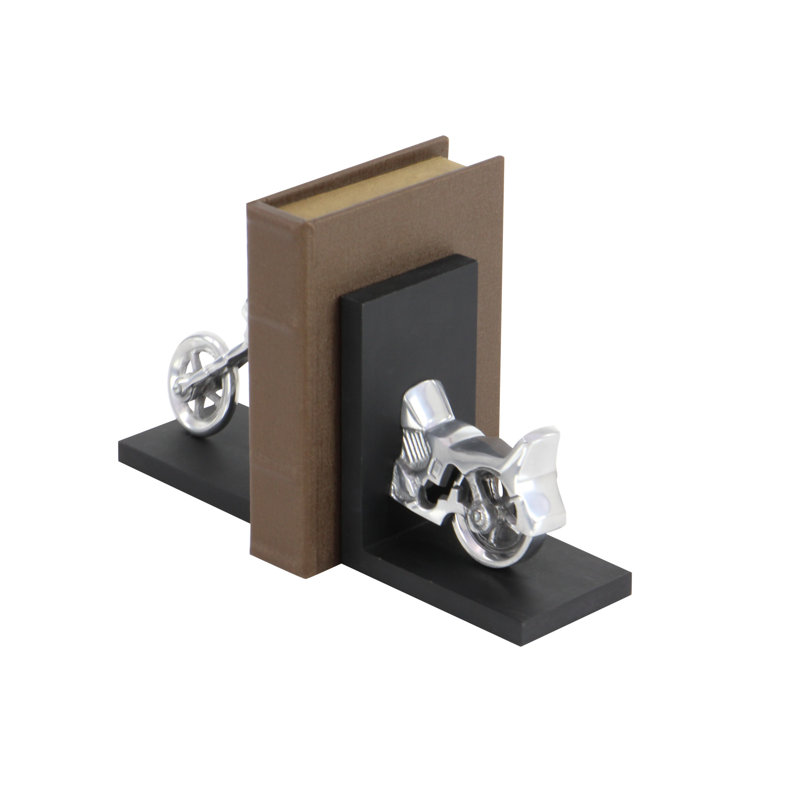 Serre-livres en aluminium et bois