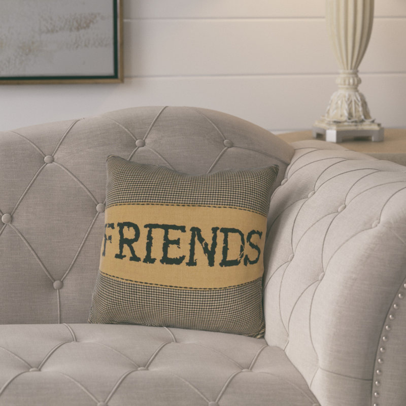 Coussin décoratif à carreaux en coton 12 "Friends