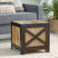 Tabouret 16 "en bois de manguier et en rotin tissé - table d'appoint multiusage, repose-pieds, support de rangement