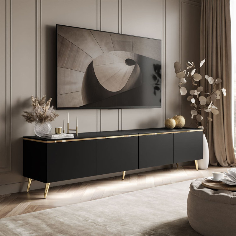 Unfinished TV Stand for TVs up to 70", Black