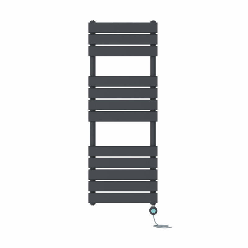 Flat Panel Towel Rail Heated Towel Rails, 120cm H x 45cm W x 6.2cm D, Anthracite