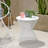 Side Table - Matte White, Iron With Breezy Mesh Design, 17.77 In. D X W 18.47 H, 6.28 Lb Weight In White Relaxing Space In.,