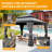 10' X 14' Hardtop Gazebo, Upgraded Metal Gazebo With Drainage System, Dual-Layer Galvanized Steel Roof, Curtain And Netting, Outdoor Shelter Canopy For Patio, Garden, And Backyard, Grey-123203359-123203360