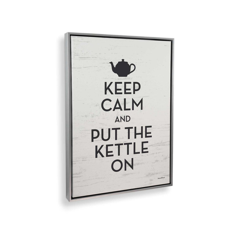 «Put the Kettle On» par Art texturé, Toile avec cadre, Argent, L 36 x H 48
