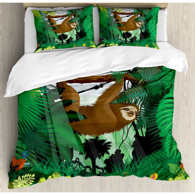 Sloth Coastal Polyester Duvet Cover, King