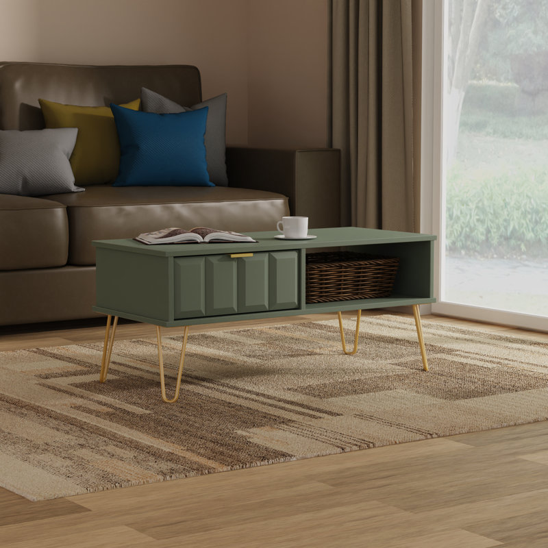 Alcimon Coffee Table with Storage, Green