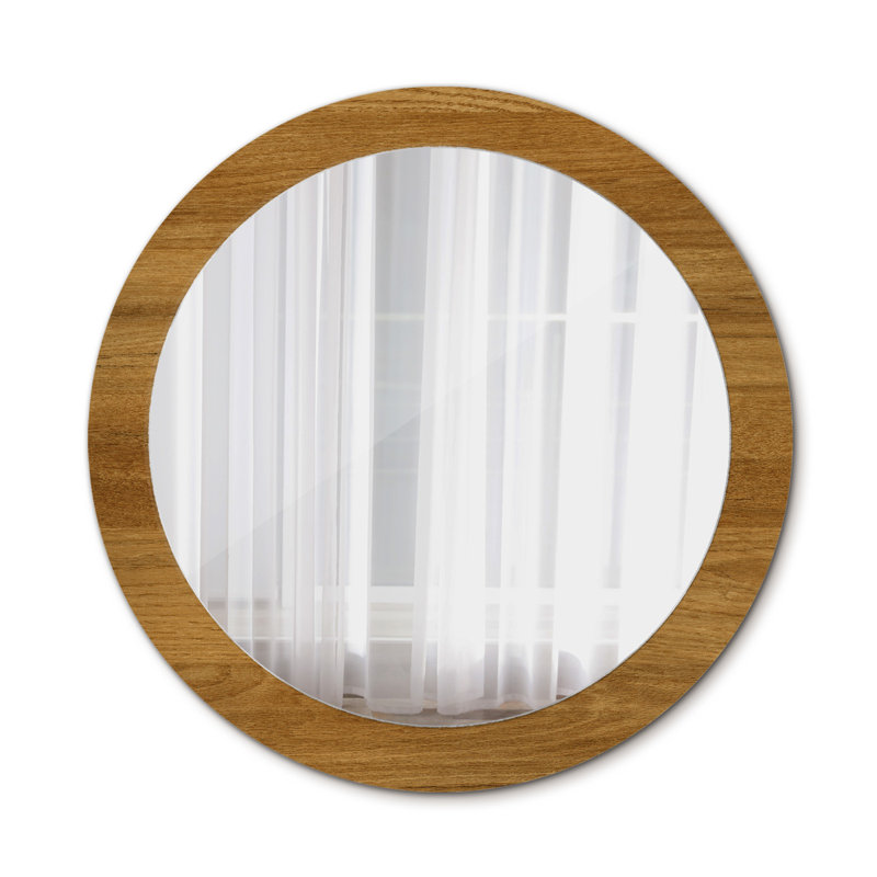 Huldar Glass Flat Wall Mirror, Brown