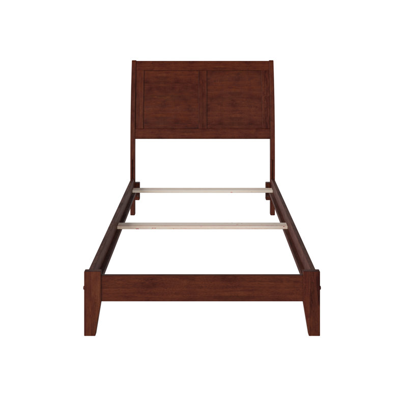  Lampley Solid Wood Foundation Bed , Walnut, Twin XL
