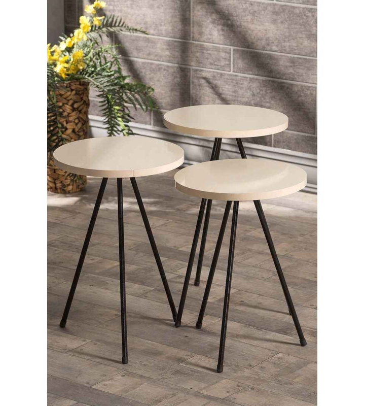 Greta 14cm Console Table, Cream White