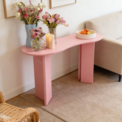 Modern solid-color irregular-shaped console table