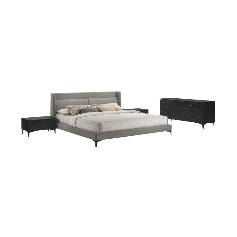 Audiana Piece Bedroom Set, King, Gray