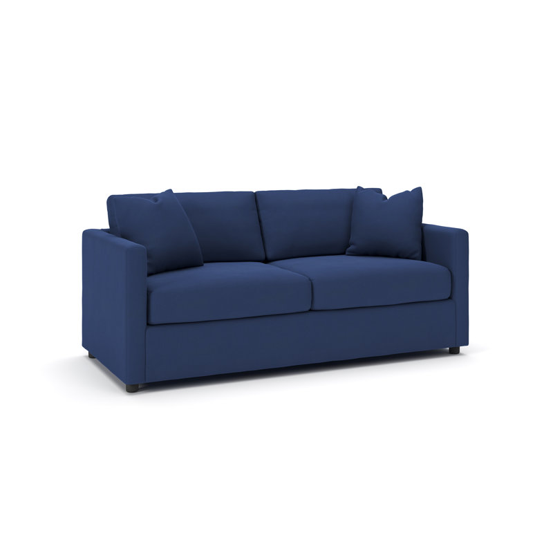 Godwin Upholstered 75'' Sleeper Sofa, Canvas Navy Sunbrella® Canvas