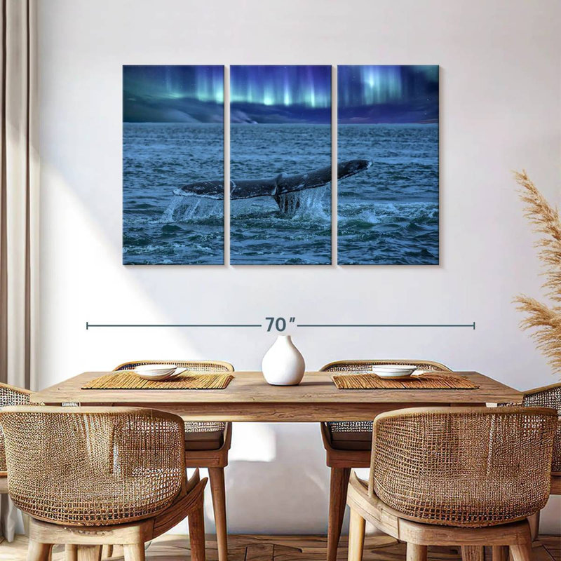 Aurora Borealis Whale Tail, 36" H x 57" W