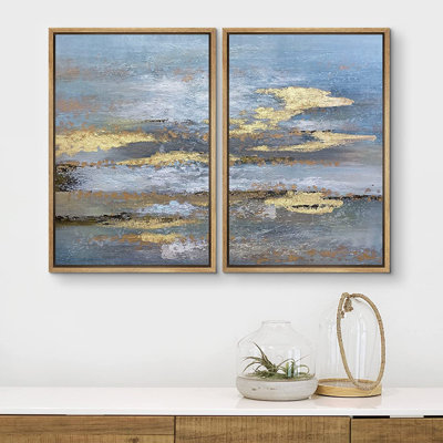 «Grunge Abstract Paint Stroke Effect Pastel Vibrant», reproduction d'art sur toile