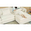 Coussin en chenille gris foncé 75,3 po: coussin double, reconfigurable, coussins de fermeture à glissière, velcro, rangement latéral-132945545