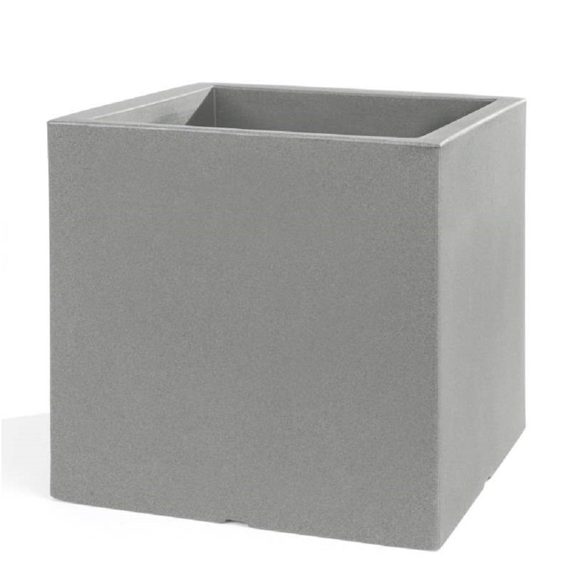 ATLANTIS Square Pot Single Wall, 40cm H x 40cm W x 40cm D, Aged Stone