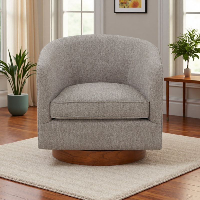 Chaise pivotante en tissu Mist, Gris