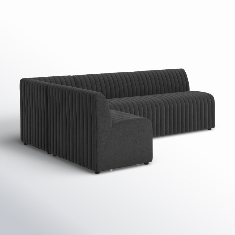Augustine Modular Sectional, 31.5" H x 100" W x 66.5" D, Black Polyester