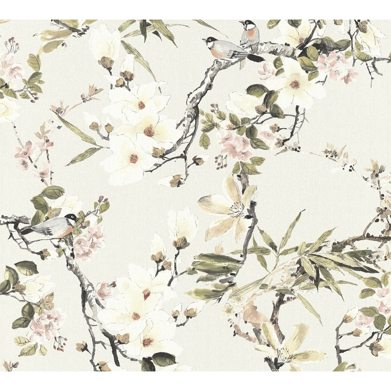 Dream Again 10.05m x 53cm Matte Wallpaper Roll, Cream/Beige/Green