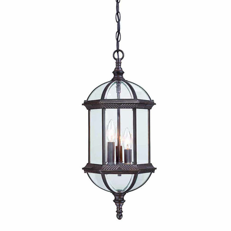 Grenville 3 - Light Outdoor Hanging Lantern, Burled Walnut