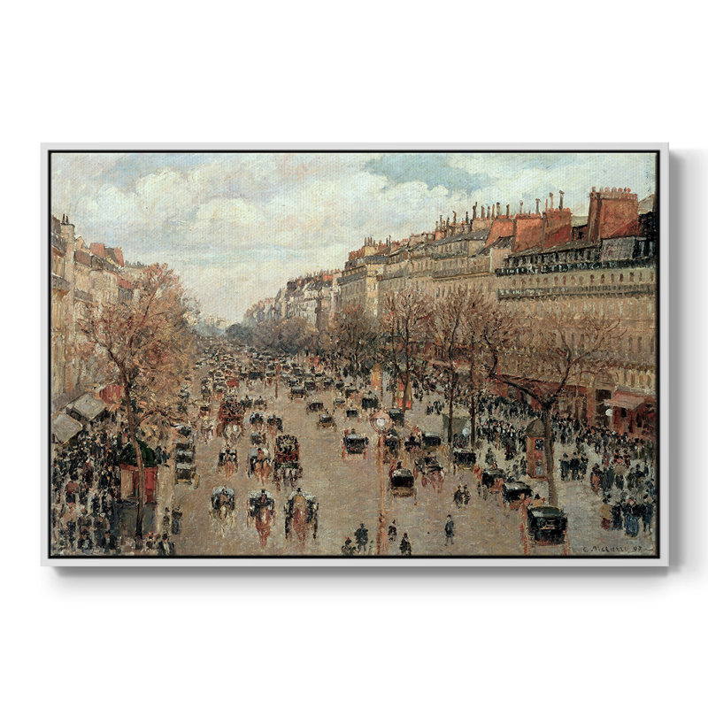 Paysage rétro-DII, H 27 po x l 41 po x P 2 po, Toile encadrée flottée blanche