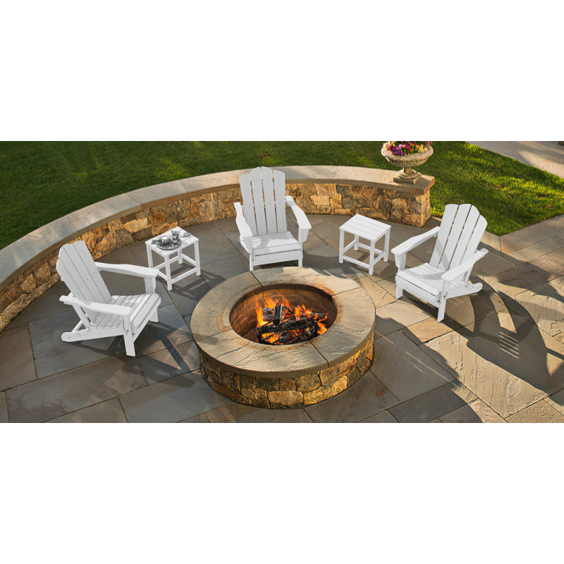 Chaise Adirondack pliante en plastique Wolak, Blanc