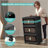 Black,19.69" Side Wide Folding Storage Cabinet ,3 Tiers,19.69"×11.81"×31.10",Collapsible Storage Bins With Magnetic Door, Plastic Storage Cabinet With Wheels-1939853992