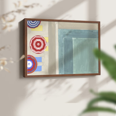 Au bord de la piscine I - Reproduction encadrée - Restickable
