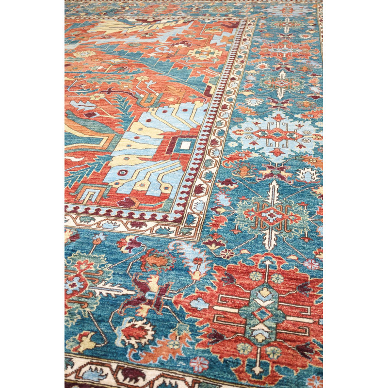 New Turkmen Afghan One-of-a-Kind Rectangle 9' X 11'8" Area Rug