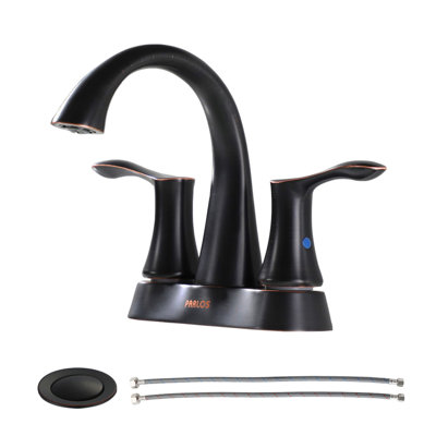 Robinet pour salle de bain à 2 poignées avec ensemble de drain Centreset
