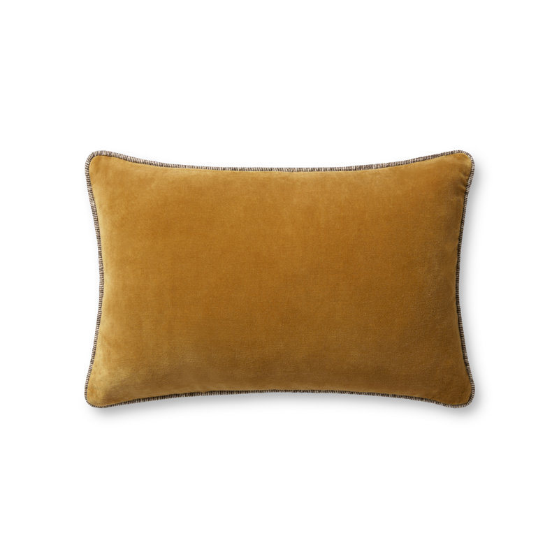 Chris Loves Julia x Loloi Reversible Liza Pillow Cover, 13"H x 21"W, Gold