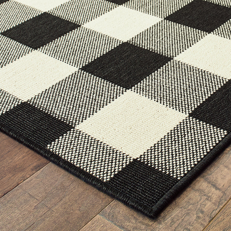 Crawfordville Power Loomed Plaid Area Rug, Rectangle 3'7" x 5'6"