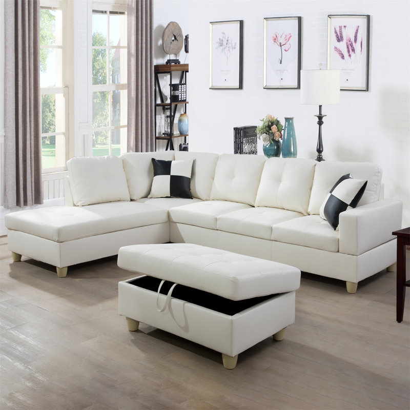 Maumee Upholstered Sectional, Right Hand Facing, Turquoise