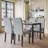 4 - Person Wooden-Frame Upholstered Dining Set with Rectangular Faux-Marble Pattern top table