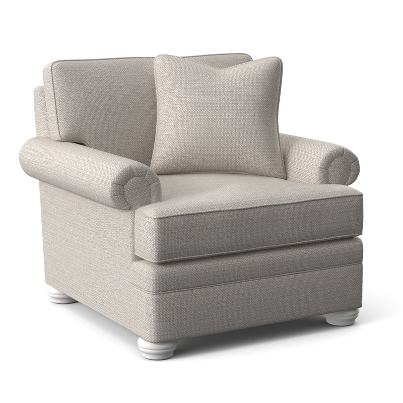 Kensington Armchair, White Textured Performance; 0865-91, Frost White Finish