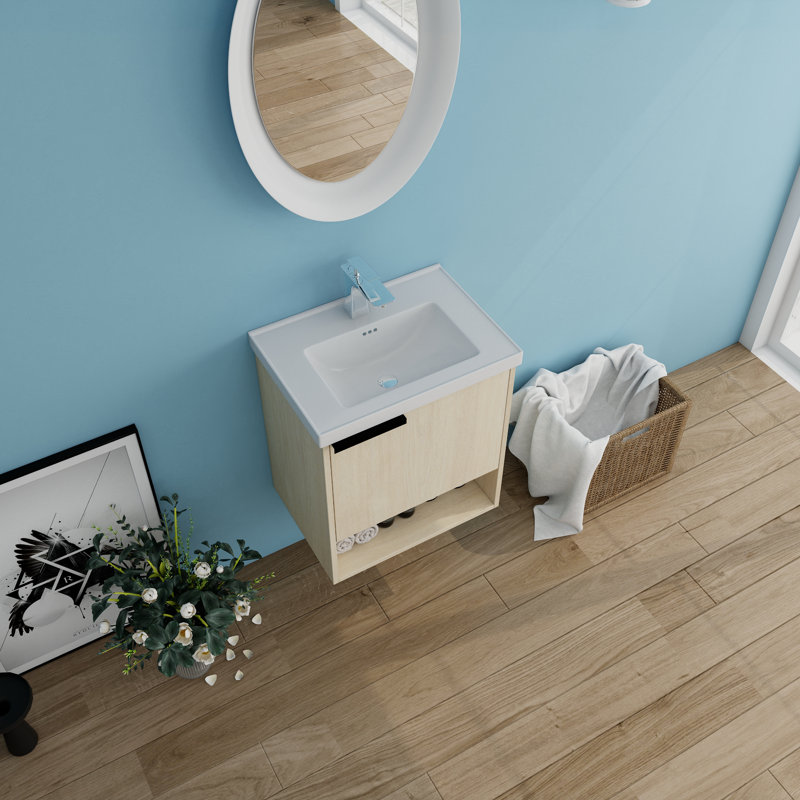 Nahdean 20'' Single Bathroom Vanity with Ceramic Top