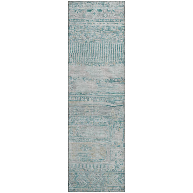 Premium Machine Washable Bitteridge AMF1835 Stripes Rug, Runner 2'3" x 7'6"