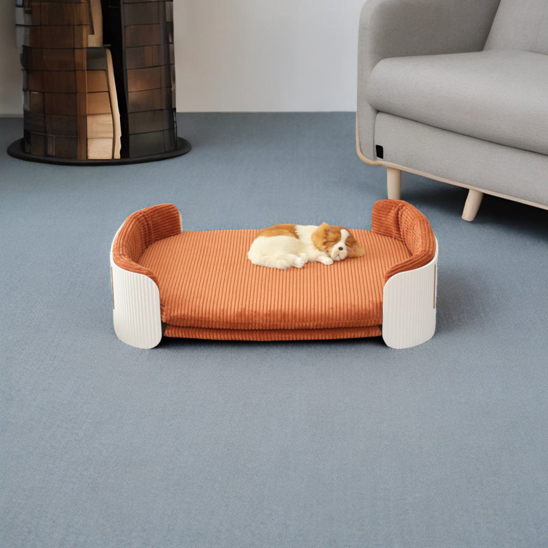 Lit d'intérieur pour chat, Brun / Blanc, Taille moyenne: l 41,3 po x P 28 po