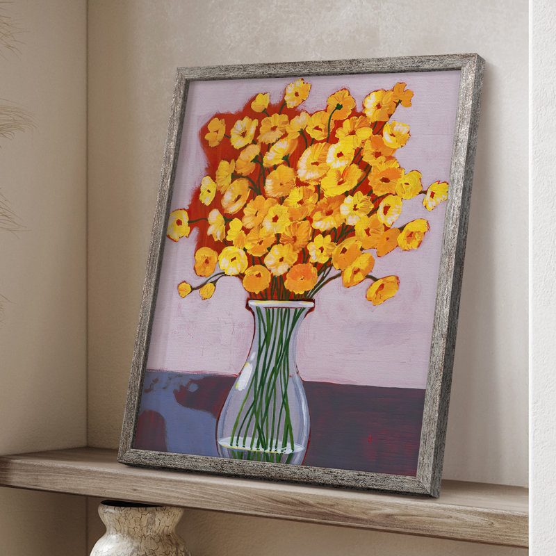 «Daisy Bouquet I», reproduction encadrée - bois massif, H 21 po x l 17 po