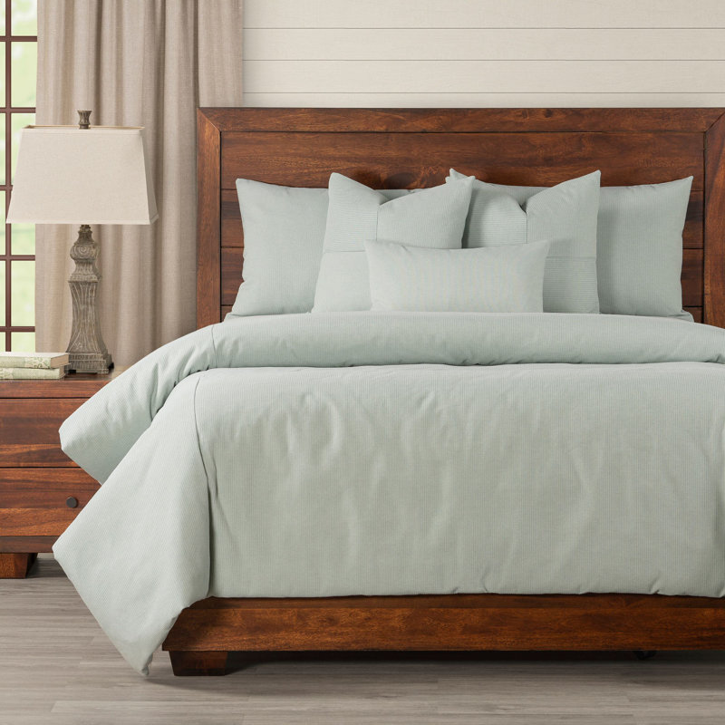Smithsonian Redeem Stripe Eco-friendly Duvet Cover & Insert Set, Full Dvet Cover & Insert + 2 Standard Shams, Sky Blue