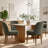 Linen Upholstered Dining Chairs with Solid Wood Legs-1674250146