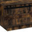 Table basse moderne rustique avec porte de grange coulissante et rangement supplémentaire en chêne de style classique