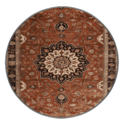 Machine Washable Persian Brown Area Rug