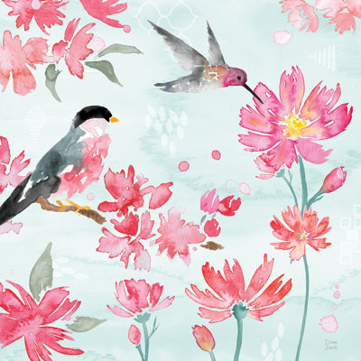 «Flowers and Feathers III» par Dina June, reproduction