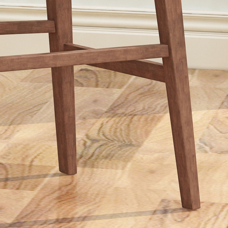 Mykeil Upholstered Counter Stool with Solid Wood Frame, Dark Green