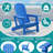 Adirondack Chair Set Of 2,HDPE Adirondack Chairs W/Removable Tablelop & Umbrella Hole,All-Weather Wooden Textured Plastic Outdoor Chairs W/Cup Holders For Garden Backyard Pool,Blue-291825438