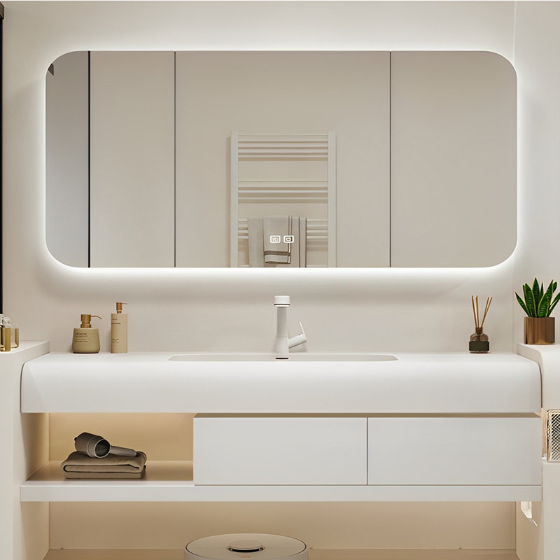 Fashionable bathroom cabinet simple French style, 19.69" H x 70.87" W x 19.69" D